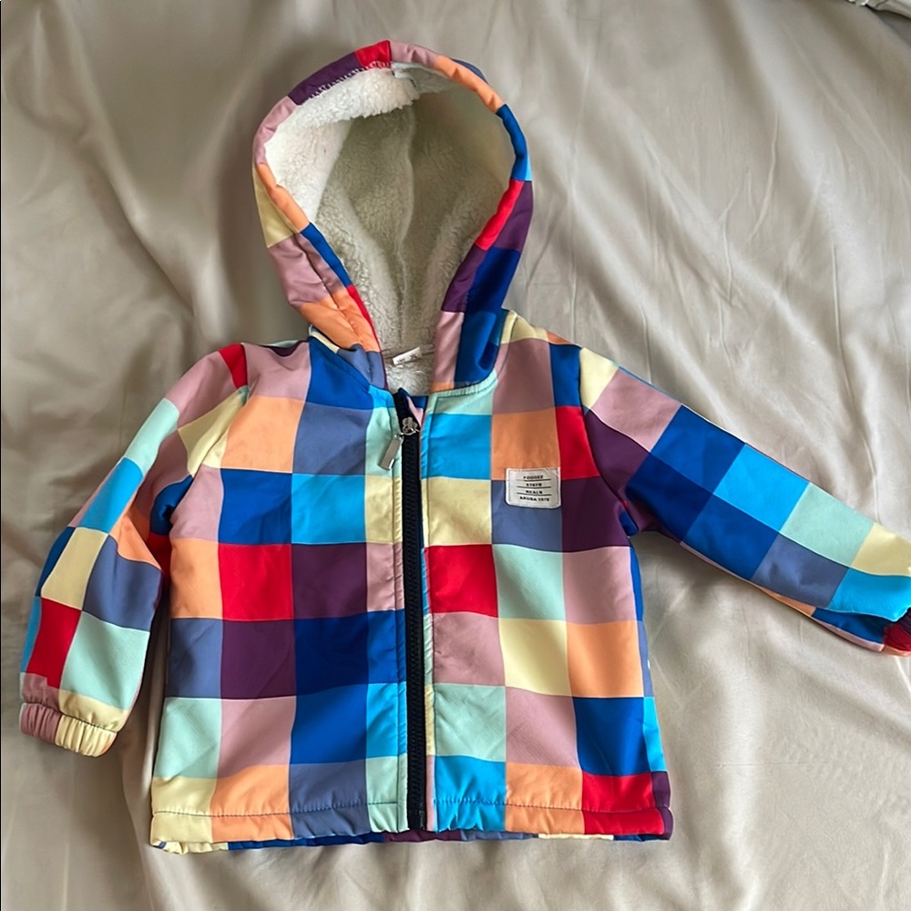 Colorful Checkered Hooded Jacket